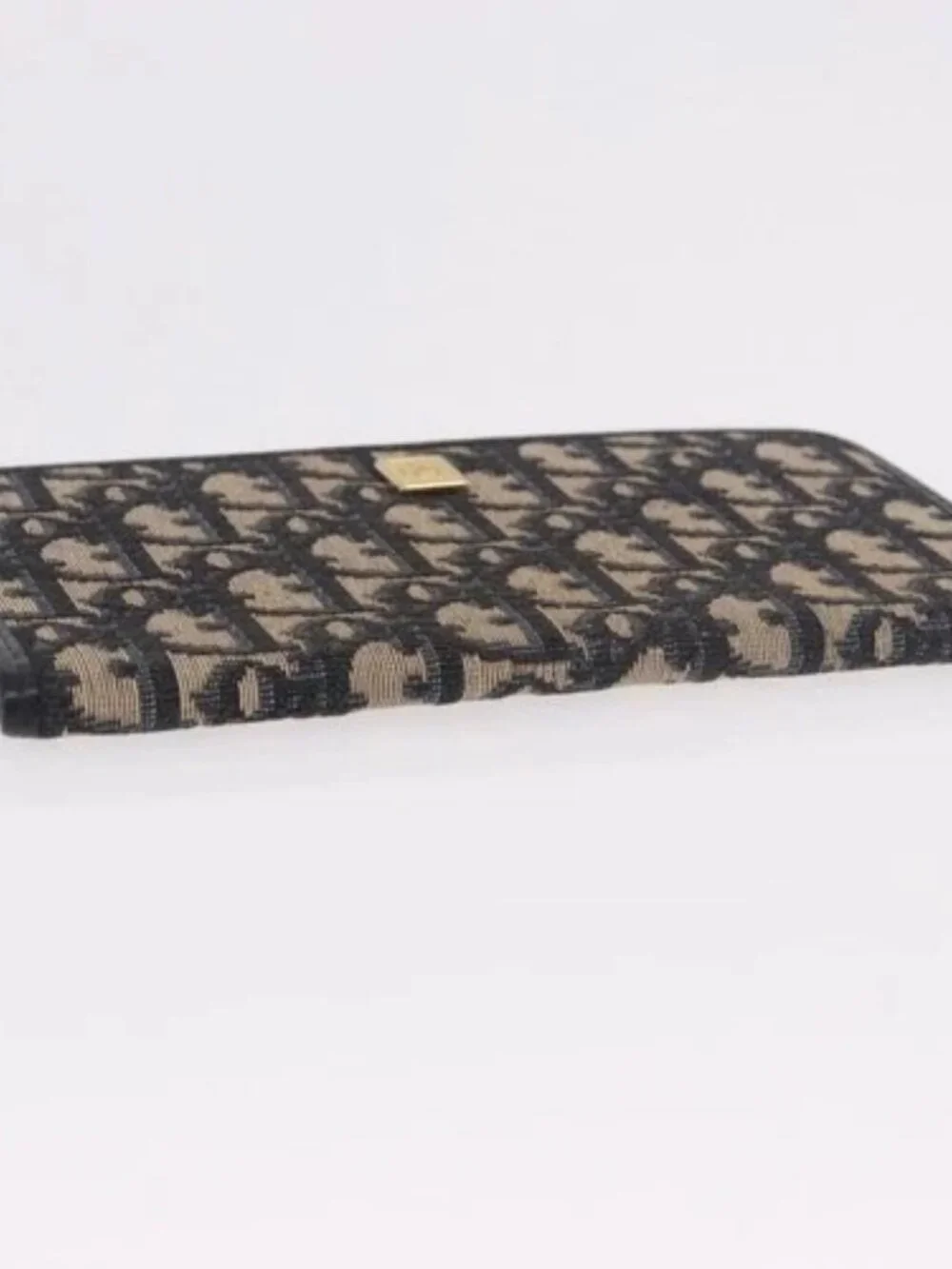 Christian Dior Trotter Canvas Passport Case Navy Auth 189387A